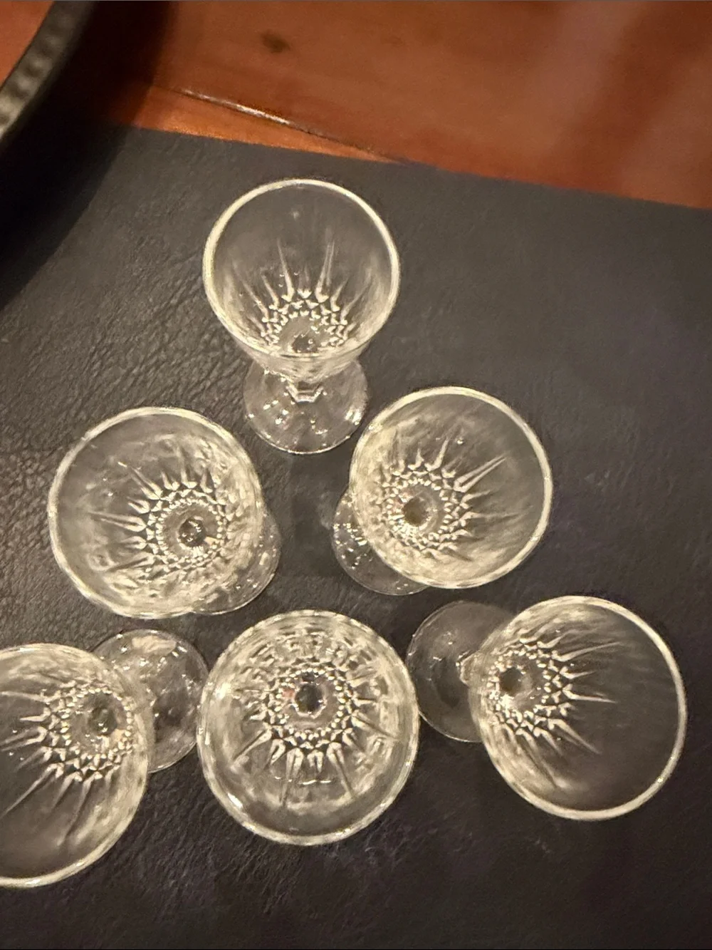 Crystal-Effect Clear Glass Dessert Wine Tasting Glasses - Set of 6
